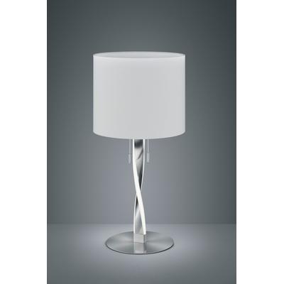 TRIO LEUCHTEN LED Tischleuchte "Nandor", grau (nickelfarben), 2, Ø 30cm H: 62cm, 1 Stk., Leuchten, mit integrierten LEDs im Leuchtenfuss, exkl. Leuchtmittel (E27), LED Tischleuchte