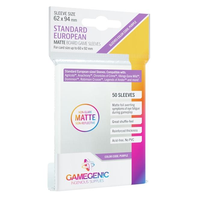 Gamegenic GGS10064ML - MATTE Europäische Standardgrösse Hüllen 62 x 94 mm - Transparent (50 Hüllen) (03112)