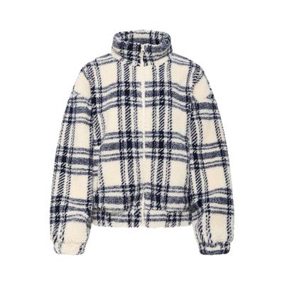 Allwetterjacke ICHI "Damen Jacke IHMASIA", Damen, Gr. L, blau (check dunkelblau), Obermaterial: 100% Polyester PES., Jacken