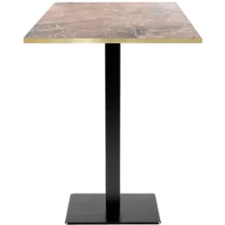 RestooTab - Stehtisch Milan 60x60cm Dekor griechischer Marmor Kanten messingfarben