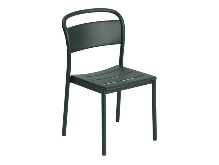 Muuto Linear steel side chair Stahlstuhl Dark green