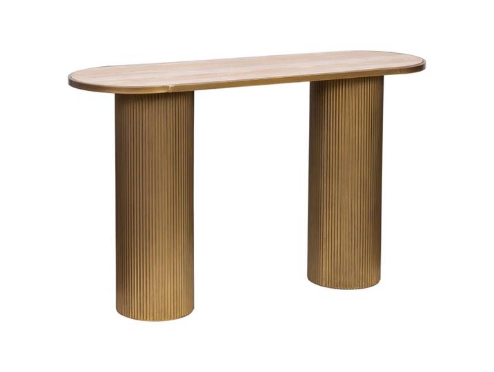 Recibidor de metal y madera 120x40x72h cm
