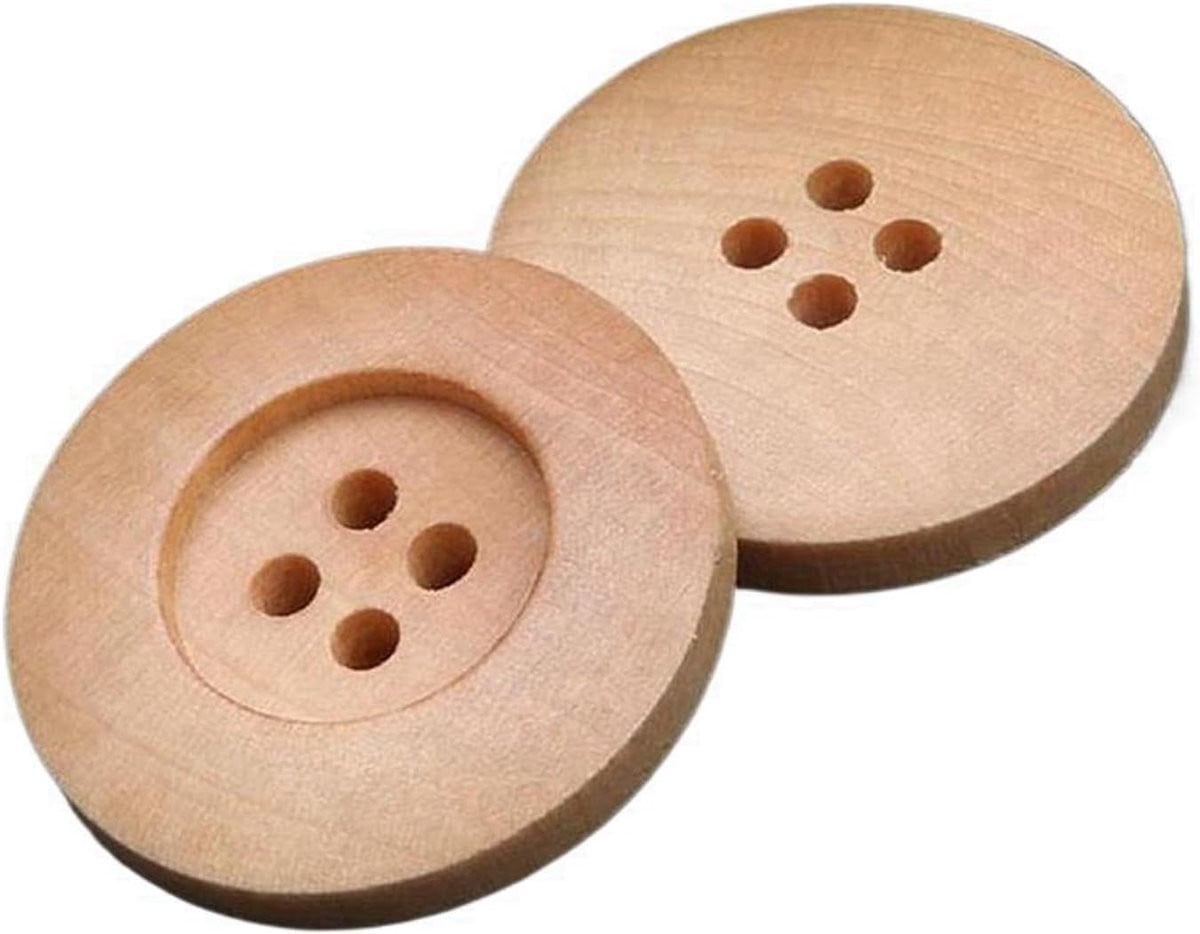20 stuks Houten Knoppen voor Kleding Accessoires en Creatief Knutselen, 25mm, Kleur 4