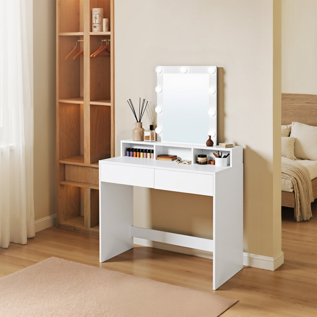 Metro Dressing Table White 140cm H X 100cm W X 40cm D