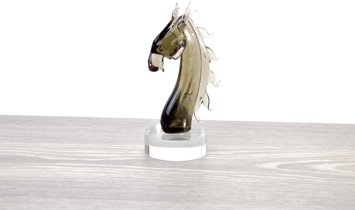 Glazen Paard Decoratie - Grijs - Glazen Beeldje voor op Tafel