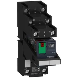 Schneider Electric RXM2AB2B7PVS Miniaturrelais 2W 10A 24VAC LED Prüftaste Sockel getr. Bügel Schild montiert  - 30 Stück