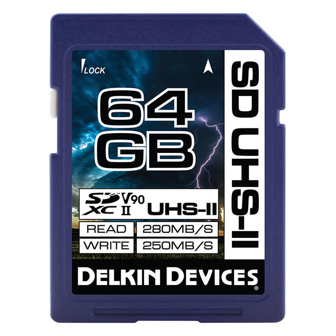 Delkin POWER UHS-II (V90) 64GB R:300MB/s W:250MB/s (64 GB, SDXC, U3, UHS-II) (4110100673)