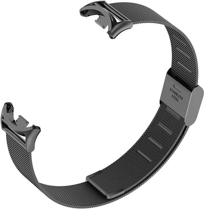 INF Metallarmband kompatibel mit Xiaomi Mi Band 8/9/10 - Federsteg-Design Schwarz