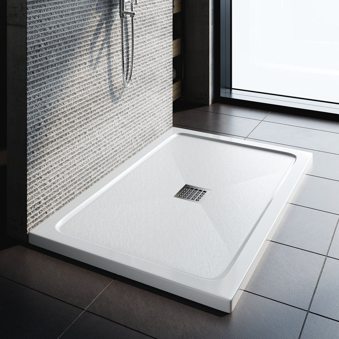 Brayden Studio Caleigha W D Shower Tray Gloss;White;Weiß 4cm H x 120cm W x 80cm D