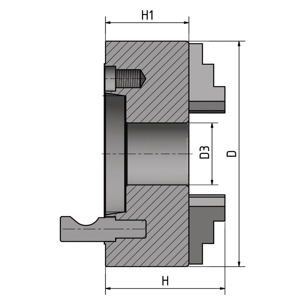 Stürmer - Optimum BISON Dreibackendrehfutter Camlock Guss zentrisch spannend Ø 200 mm Camlock DIN IS (3450320)