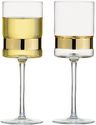 Anton Studios Anton Studio Designs Set of 2 SoHo Wine Glasses Gold