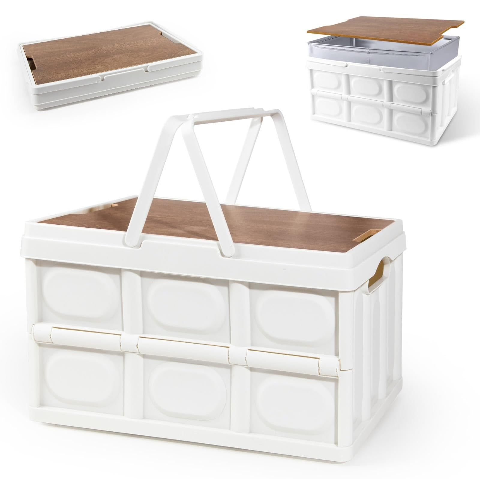 Dripio Opvouwbare opbergbox met deksel en handvatten, zwart