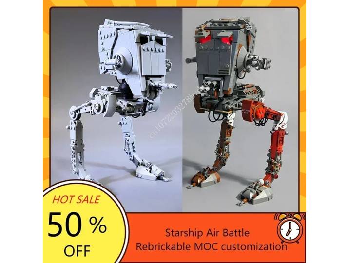 MOC Space Battle Series – canon Laser AT-ST, Robot et modèle Raider AAT-ST, technologie de Puzzle personnalisée, jouets d'assemblage à monter soi-même, cadeaux