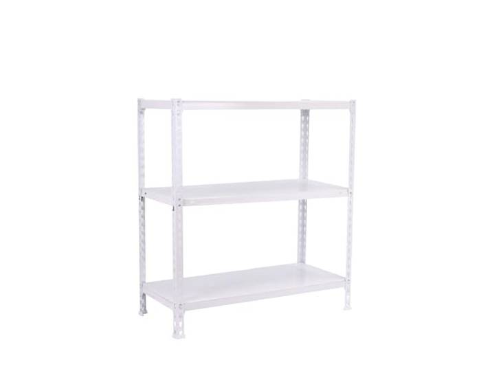 Simon Rack Metallregal 900x1100x400 mm - Ecoclick 3 Höhen, Metallablage, Biegepunkt 60 kg, Korrosionsschutzlackierung, Klicksystem-Montage, Weiss