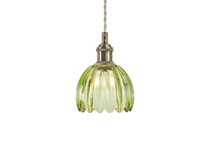 Gota Hängeleuchte, altmessing/grün, Glas, Ø 13 cm, Stecker - Markslöjd Gotta - Wohnzimmer - Einflammig