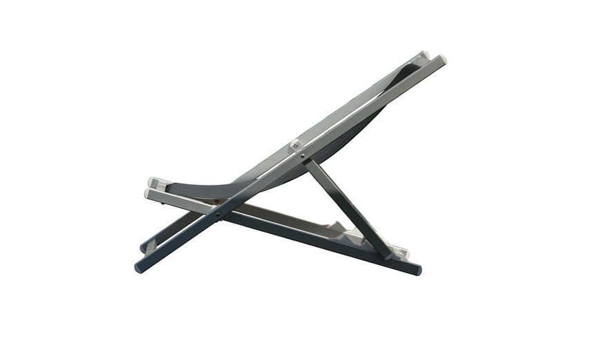 Jan Kurtz Rimini Deckchair Liegestuhl (schwarz, alu eloxiert) schwarz | alu eloxiert 492892