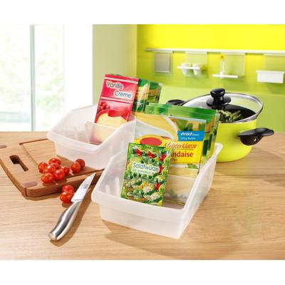 Organizer RUCO, transparent, B:16cm H:9cm T:24cm, Kunststoff, Aufbewahrungsboxen, Kunststoff, für den Küchenschrank