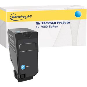 kompatibel für Lexmark 74C2SC0 Prebate, Kompatibler Toner , 7000 Seiten, cyan