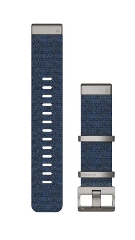 Garmin QuickFit 22-Uhrenarmbänder Nylon Dunkelblau mit Teilen aus Edelstahl