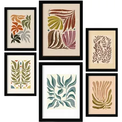 POSTER Set Mit 6 Drucken Von Blättern In Der Sammlung Ethnischer A3 & A4 Rahmenlos