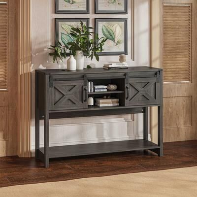 Royalcraft "46"" Console Table with Sliding Barn Door"