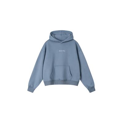 Hoodie ANOTHER COTTON LAB "Another Cotton Lab Creative Lab Hoodie", Damen, Gr. XS, blau (powder blau), 52% Baumwolle, 48% Polyester, bedruckt, Rundhals, Sweatshirts Hoodie
