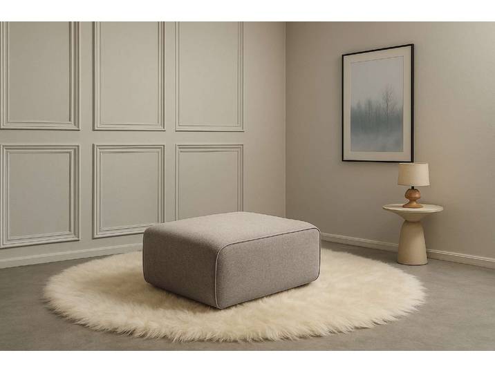 Polsterhocker HOME AFFAIRE Noord 92/66 cm , braun, B:92cm H:44cm T:66cm, 100% PES, Hocker, Polsterhocker, mit Kedernaht, schöne Serienergänzung