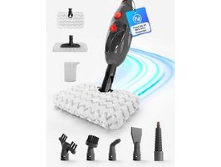 Steam-It Max Nettoyeur vapeur 2 en 1 7 embouts Pour sol tapis et meubles rembourrés Balai électrique et nettoyeur vapeur manuel