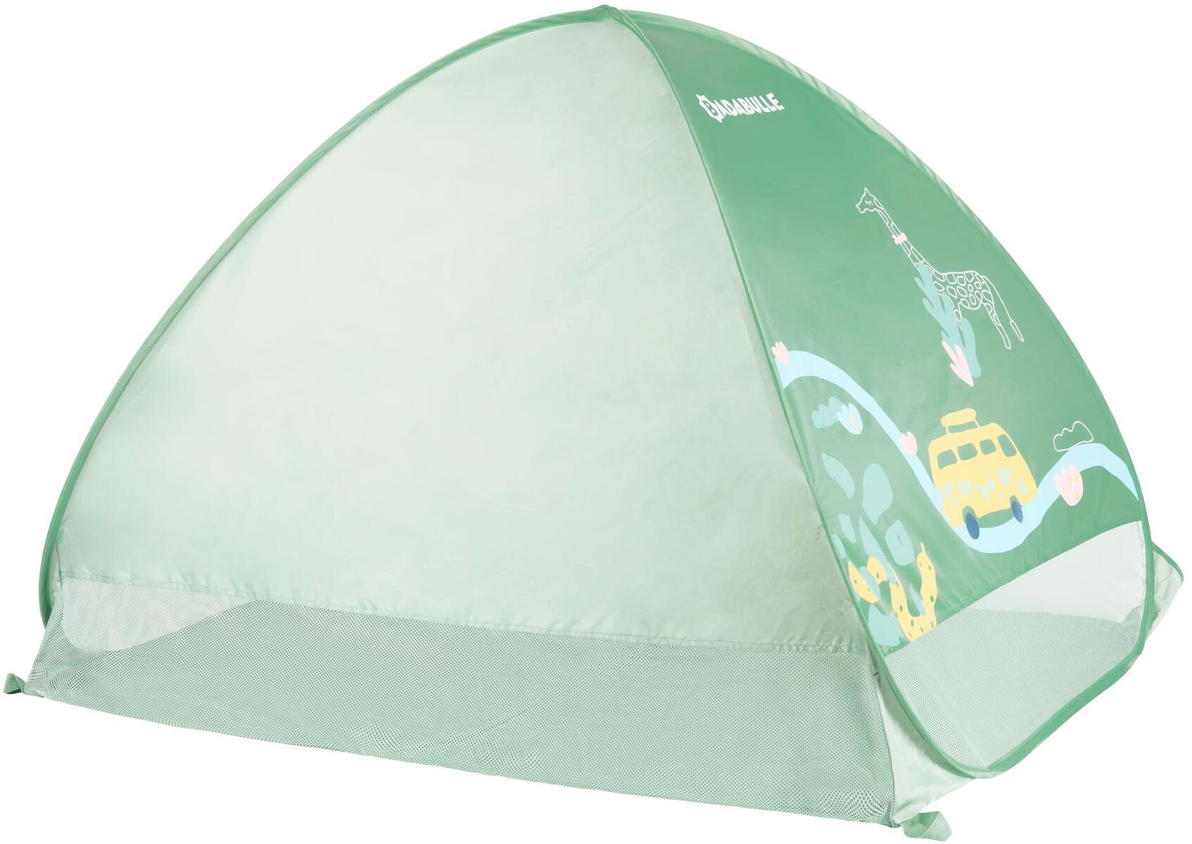 Spielzelt BADABULLE "Strandmuschel Safari", Kinder, grün, Polyester, Spielzelte Spielzelt grün Einheitsgröße