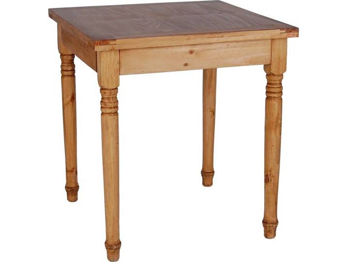 Mexico Esstisch 80x80cm, Massivholz Pinie, Braun, Rechteckig, Landhausstil, Robuste Bauweise
