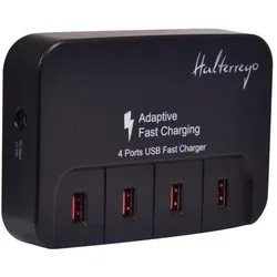 Halterrego Chargeur secteur USB universel 4 ports ultra-rapides dont 2 ports Quick Charge 2 (4 Ports), USB Ladegerät