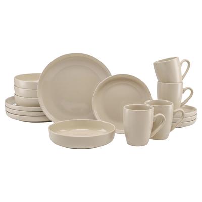 Kombiservice "Geschirr-Set, Service Liliane", beige, 16 tlg., Steinzeug, LEGER HOME BY LENA GERCKE, Geschirr-Sets, Kombiservice, skandinavische, minimalistische Formensprache, 16 Teile