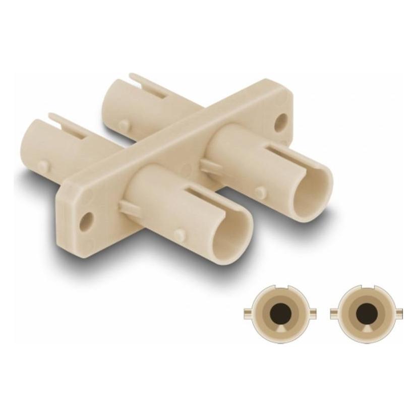 Delock LWL Kupplung ST Duplex Buchse zu ST Duplex Buchse beige (87935)
