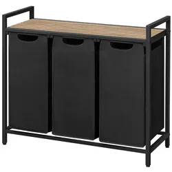 Wäschebox   ¦ schwarz ¦ Metall,Holzwerkstoff,Stoff ¦ Maße (cm): B: 92,5 H: 72