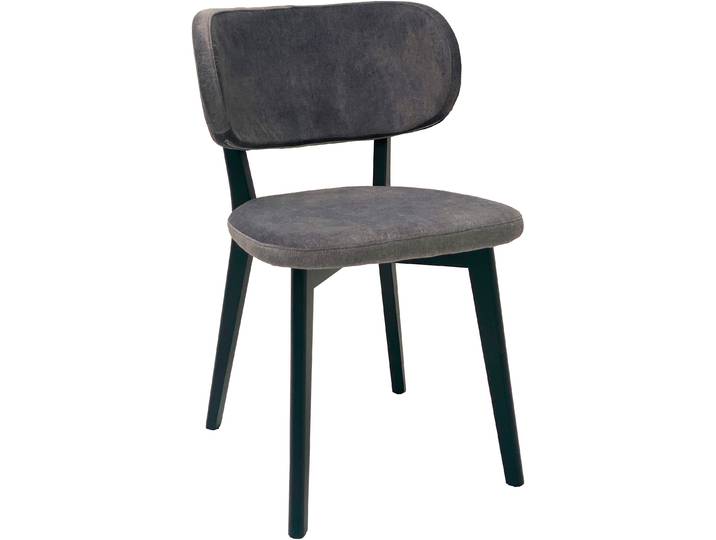 4-Fußstuhl MASSIVLINE & MORE Luxy Stuhl, Esszimmerstuhl, Küchenstuhl , grau (schwarz, grau), B:52cm H:83cm T:59,5cm, Polyester, Stühle, 4-Fußstuhl, Buche schwarz