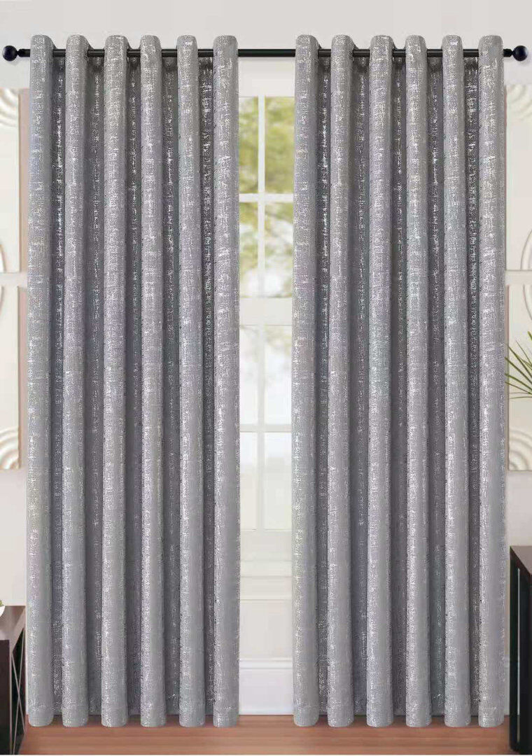 Metro Freitas Room Darkening Curtain Silver 168cm Width x 229cm Drop