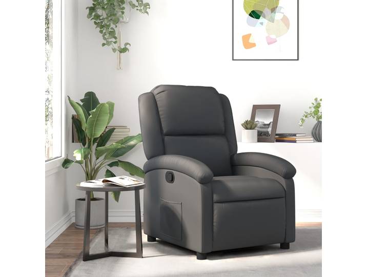 vidaXL Relaxsessel Grau Echtleder