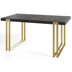 ESSZIMMERTISCH ROSA 200X90X77 cm, Farbe: Dunkelgrau, mit Metallbeinen in Farbe Gold