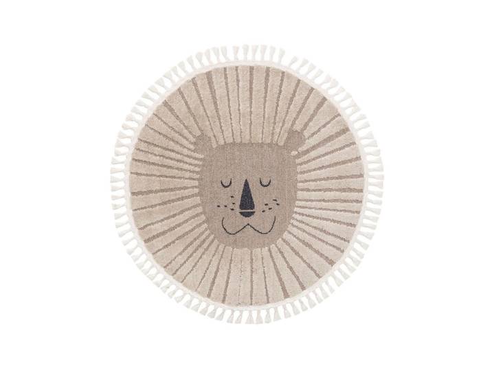 Kunstloft Kinderteppich Momo Beige ø 120 cm rund, Textil, Animalprint, Rund, 120x1 cm, wasserabweisend, Teppiche & Böden, Teppich, Kinderteppich