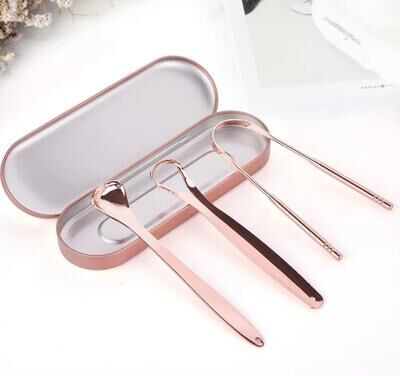 Uplift Treasures Stainless Steel Tongue Scraper Cleaner 3pcs Set C