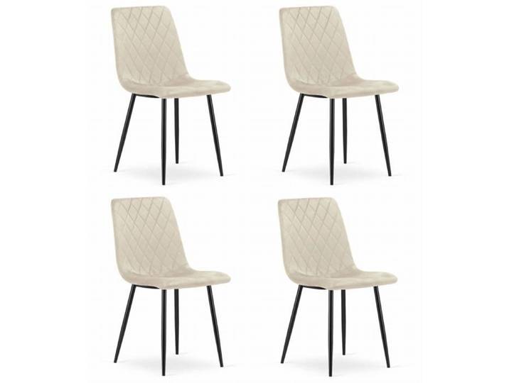 Chaise - HURT MEBLOWY - TURIN - Velours beige - Lot de 4 - Style classique intemporel