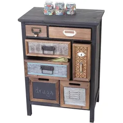 Apotheker-Schrank MCW-A43, Kommode, Tanne Holz massiv Vintage Patchwork 78x55x35cm