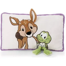 NICI, Kinderkissen, 62282 Kissen Rehbock René Reobuck & Frosch Fridolin Frog (25 x 43 cm)