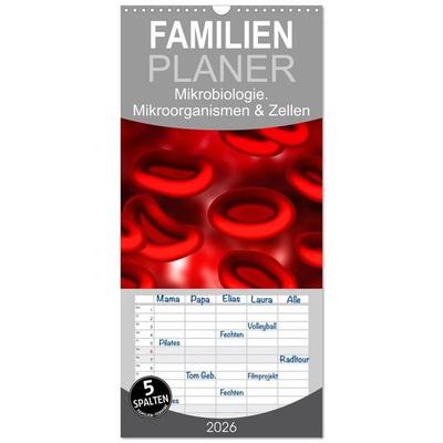 Familienplaner 2026 - Mikrobiologie. Mikroorganismen und Zellen mit 5 Spalten (Wandkalender, 21 x 45 cm) CALVENDO