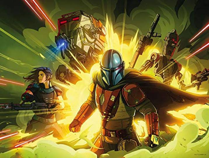 Komar Star Wars Wandbild Mandalorian Fireteam Baby Yoda, Dekoration, Wandbild, Poster, Kunstdruck Größe 40 x 30 cm ohne Rahmen WB-SW-015-40x30