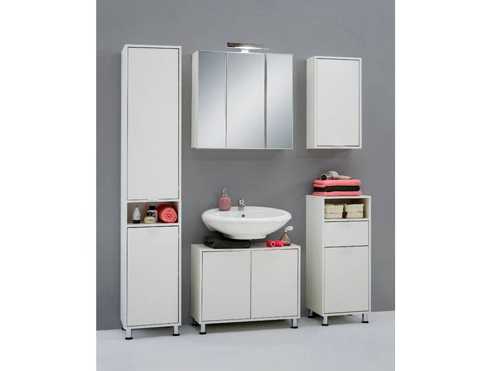 Hängeschrank FMD Zamora , weiss (weiß), B:36,8cm H:67,3cm T:17,1cm, Holzwerkstoff, Schränke, Hängeschrank, Hängeschrank mit verstellbarem Einlegeboden, Breite 36,8 cm