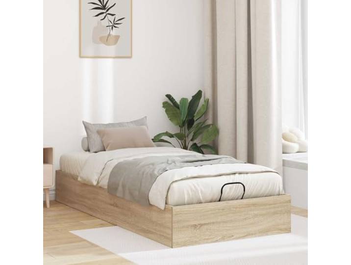 Ottoman Bettgestell mit Gaslift Spanplatte modern Stauraum braun 203 x 90 x Ottoman Bettgestell Sonoma-Eiche 193x120x25 cm Spanplatte mit Gaslift Stauraum Bettrahmen Modern