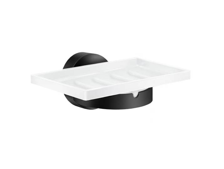 SMEDBO Home Porzellan Seifenschale mit Halter schwarz HB342P