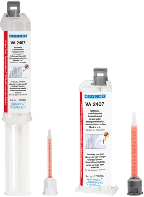 WEICON VA 2407 Cyanacrylat-Klebstoff, 2K Cyanacrylat, hohe Spaltüberbrückung, 50 g, transparent (10063088)