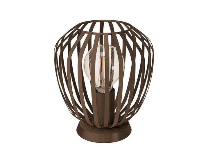 Eglo Lampe de table Espinal\, luminaire pour chevet avec abat-jour en fil métallique bronze\, douille E27\, hauteur 22\,5 cm